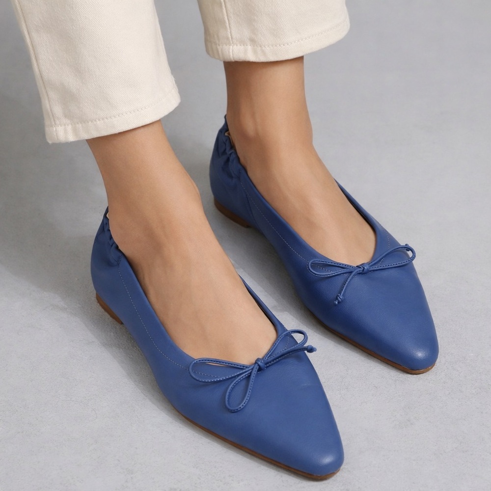 Club Monaco Peechie Blue Leather Flats
